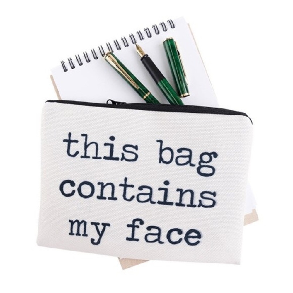 ‘This Bag Contains My Face’ Cosmetic Bag. NWT. - Picture 4 of 5